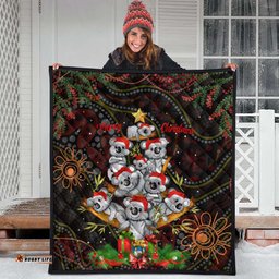 Aboriginal Christmas Quilt - Aussie Koala Christmas Tree with Aboriginal Inspired Quilt