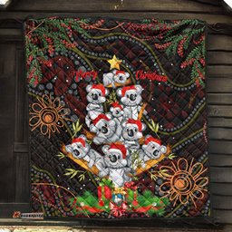 Aboriginal Christmas Quilt - Aussie Koala Christmas Tree with Aboriginal Inspired Quilt