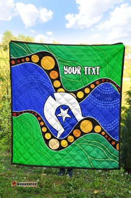 custom torres strait islands premium quilt flag with aboriginal patterns