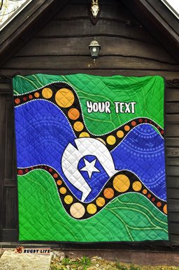 custom torres strait islands premium quilt flag with aboriginal patterns