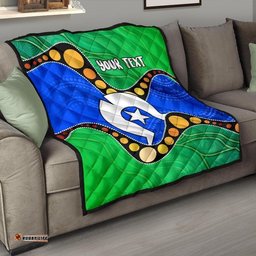 custom torres strait islands premium quilt flag with aboriginal patterns
