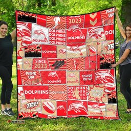 Redcliffe Dolphins Premium Quilt - Team Of Us Die Hard Fan Supporters Comic Style
