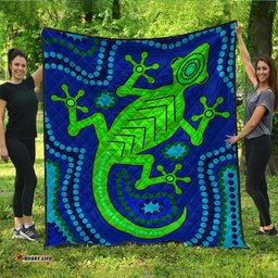 Australia Aboriginal Inspired Quilt - Aboriginal Dreamtime Lizard
