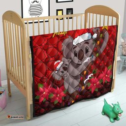 Aboriginal Christmas Quilt - Aussie Koala Christmas Poinsettia with Aboriginal Inspired Quilt