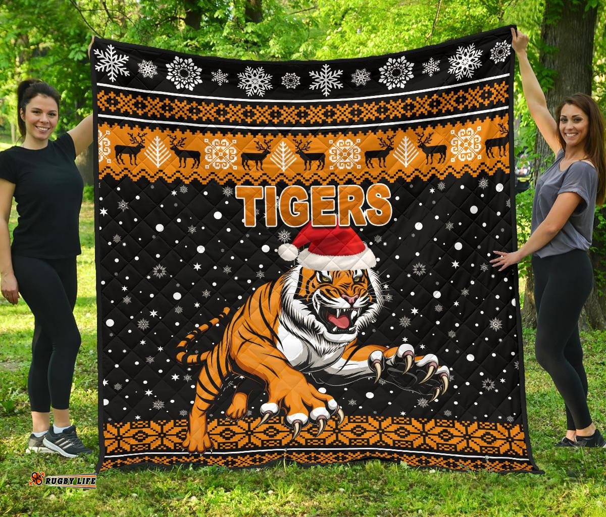 wests christmas premium quilt tigers unique vibes black