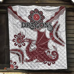 St. George Illawarra Dragons Quilt - Custom Aboriginal Inspired St. George Illawarra Dragons Quilt