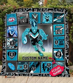 port adelaide football club quilt blanket afl quilt blanket mascot personalized