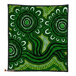 Australia Aboriginal Quilt - Dot Patterns From Indigenous Australian Culture (Green) Quilt