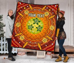 custom text aboriginal premium quilt turtle circle dot painting art
