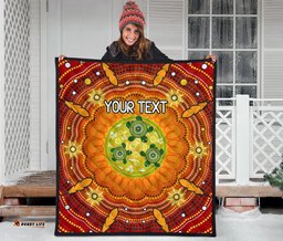 custom text aboriginal premium quilt turtle circle dot painting art
