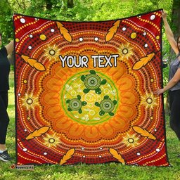 custom text aboriginal premium quilt turtle circle dot painting art
