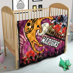 maroons rugby anzac aboriginal quilt maroons aboriginal pattern with anzac day poppy flower quilt