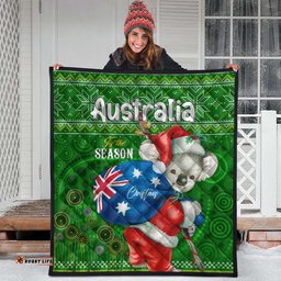 Aboriginal Christmas Quilt - Custom Australia Koala Ugly Christmas with Aboriginal Inspired Green Quilt