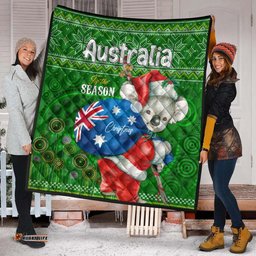 Aboriginal Christmas Quilt - Custom Australia Koala Ugly Christmas with Aboriginal Inspired Green Quilt