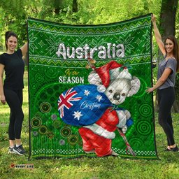 Aboriginal Christmas Quilt - Custom Australia Koala Ugly Christmas with Aboriginal Inspired Green Quilt