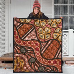 Australia Aboriginal Inspired Quilt -  Aboiginal Inspired Dot Painting Style