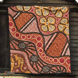 Australia Aboriginal Inspired Quilt -  Aboiginal Inspired Dot Painting Style