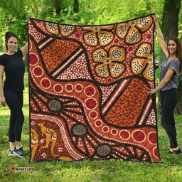 Australia Aboriginal Inspired Quilt -  Aboiginal Inspired Dot Painting Style