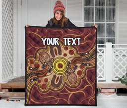 custom aboriginal premium quilt indigenous lizard dot painting art