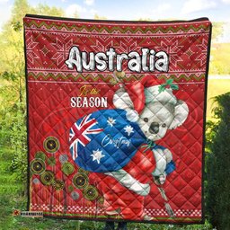 Aboriginal Christmas Quilt - Custom Australia Koala Ugly Christmas with Aboriginal Inspired Red Quilt