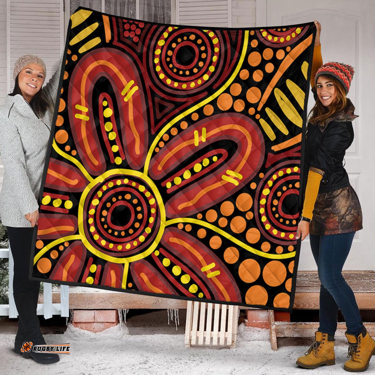 Australia Aboriginal Quilt - Dot Art That Reflects Aboriginal Traditions Inspired Quilt