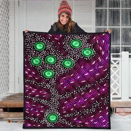 Australia Aboriginal Inspired Quilt - Aboriginal background of dreaming art
