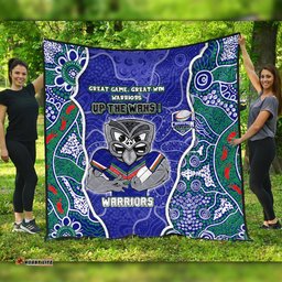 New Zealand Warriors Grand Final Custom Quilt - Custom New Zealand Warriors With Contemporary Style Of Aboriginal Painting  Quilt