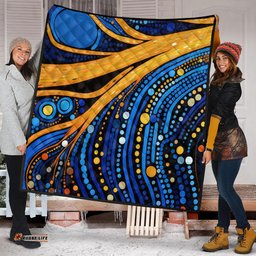 Australia Dreaming Aboriginal Quilt - Aboriginal Indigenous Culture Dot Painting Art Inspired Quilt