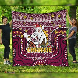 Brisbane Broncos Christmas Custom Quilt - Christmas Knit Patterns Vintage Jersey Ugly Quilt