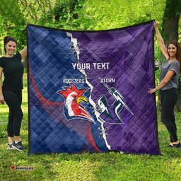 custom nrl storm and roosters rugby 2024 quilt go champions dynamic version