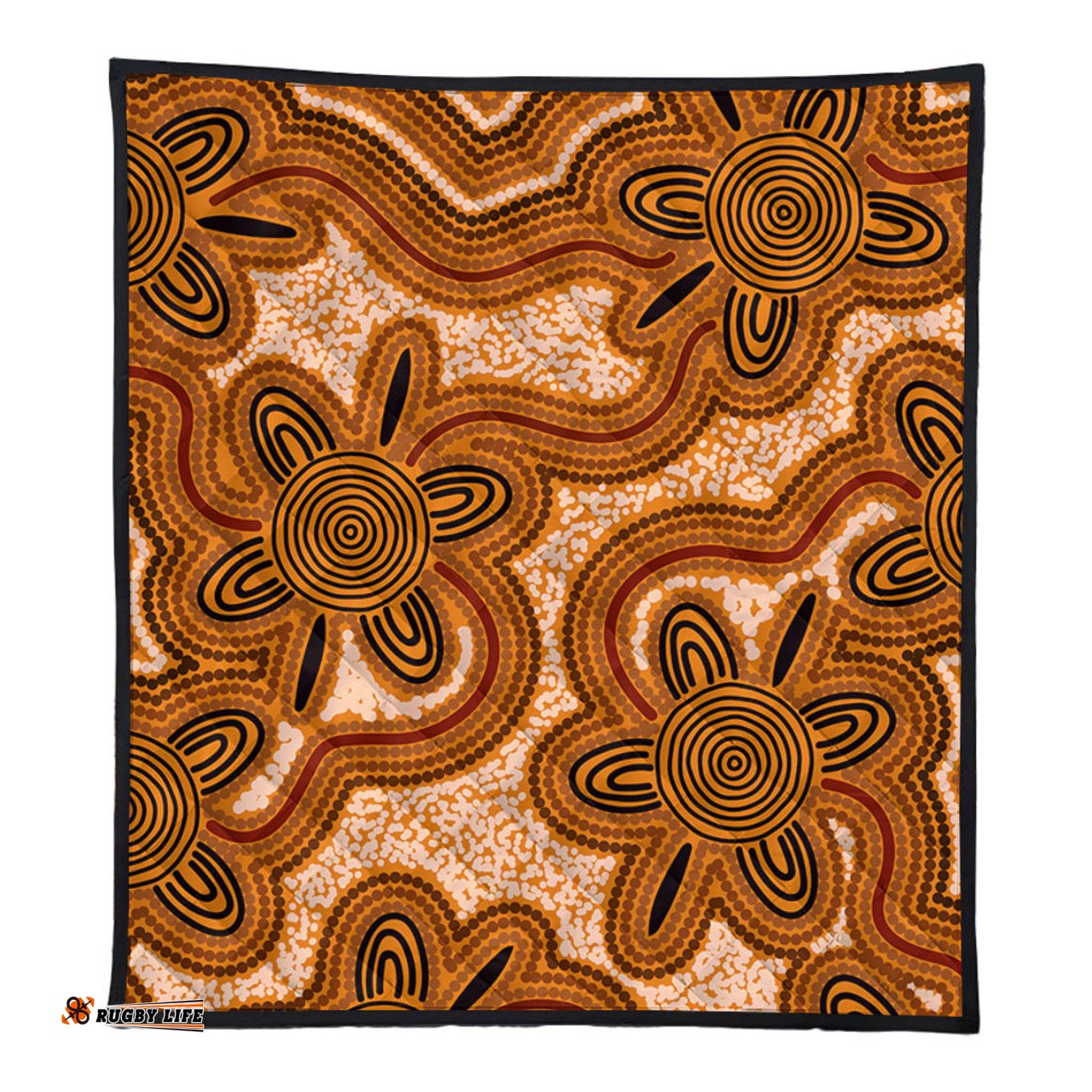 Australia Aboriginal Quilt - Aboriginal Art Background Connection Concept Quilt