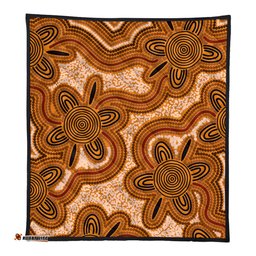 Australia Aboriginal Quilt - Aboriginal Art Background Connection Concept Quilt