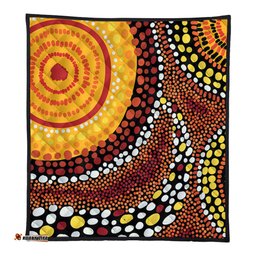 Australia Aboriginal Quilt - Brown Aboriginal Style Dot Art Quilt