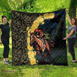 melbourne horse racing quilt yellow roses ready set gallop