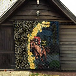 melbourne horse racing quilt yellow roses ready set gallop