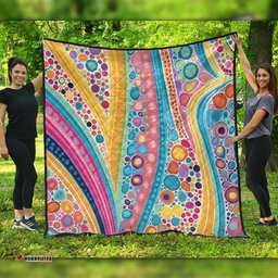 Australia Aboriginal Quilt - Aboriginal Colourful Dots Inspired Quilt