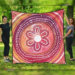 Australia Dot Painting Inspired Aboriginal Quilt - Aboriginal Style Dot Quilt