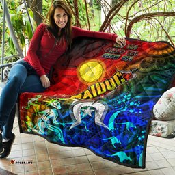 Australia Naidoc Week Quilt - Naidoc Aboriginal Inspired Dot Art Painting With Hunting "Get up, Stand up, Show up," Quilt