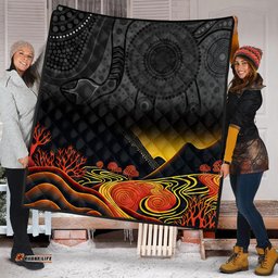 Australia Aboriginal Quilt - Rainbow Serpent Dreamtime Land Art Inspired Quilt