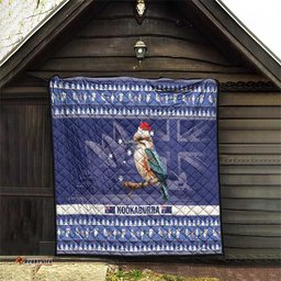 aussie kookaburra quilt merry christmas blue style