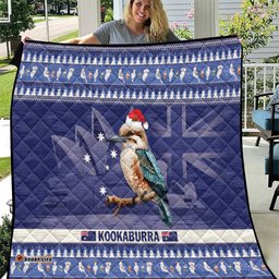 aussie kookaburra quilt merry christmas blue style