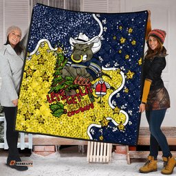 North Queensland Cowboys Christmas Custom Quilt - Let's Get Lit Chrisse Pressie Quilt
