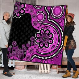 Australia Quilt Aboriginal Indigenous Dot Painting Pink