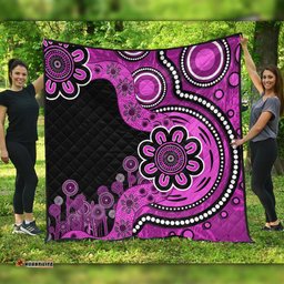 Australia Quilt Aboriginal Indigenous Dot Painting Pink