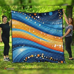 Australia Dreaming Aboriginal Quilt - Aboriginal Indigenous Dot Painting Dream Art Inspired Quilt