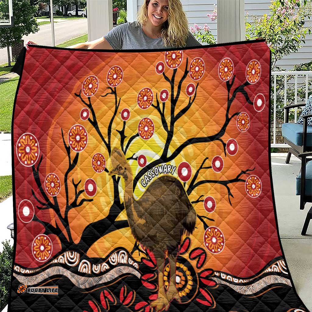 keeper of the rainforest cassowary quilt aboriginal art