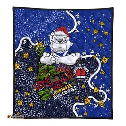 Canterbury-Bankstown Bulldogs Christmas Custom Quilt - Let's Get Lit Chrisse Pressie Quilt