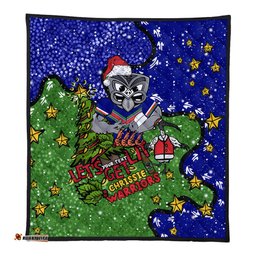 New Zealand Warriors Christmas Custom Quilt - Let's Get Lit Chrisse Pressie Quilt