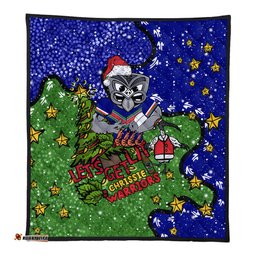 New Zealand Warriors Christmas Custom Quilt - Let's Get Lit Chrisse Pressie Quilt