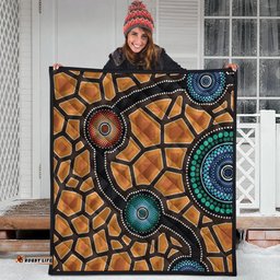 Australia Aboriginal Inspired Quilt - Aboriginal Style Of Dot Painting Quilt
